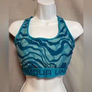 Under armor Women’s ‎ Sport Bra Size Large Zebra Print Blue